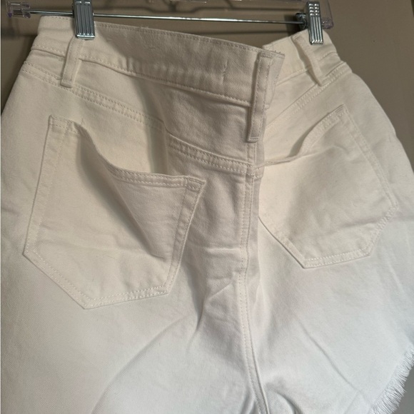 LOFT White High Waist Shorts with Distressed Hem - Picture 7 of 7